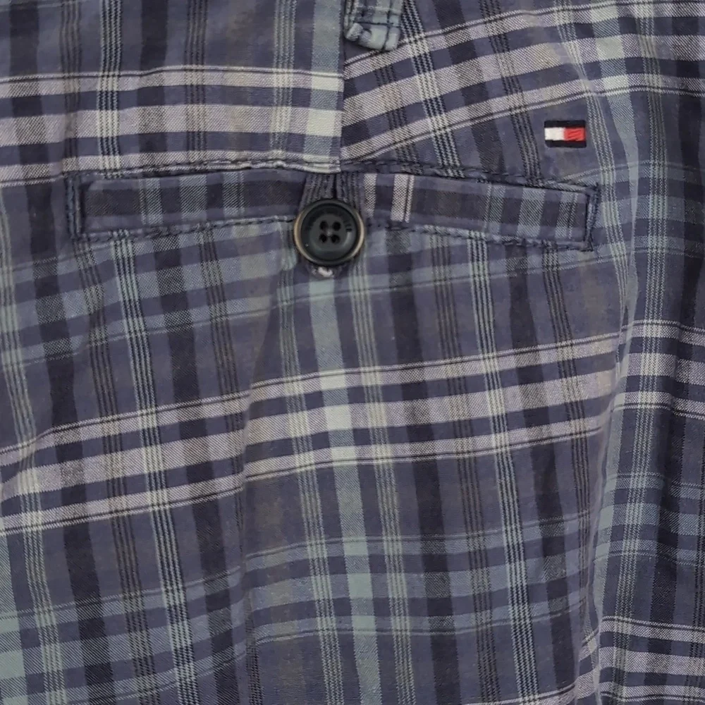 Tommy Hilfiger Blue Plaid Custom Fit Shorts Size 38